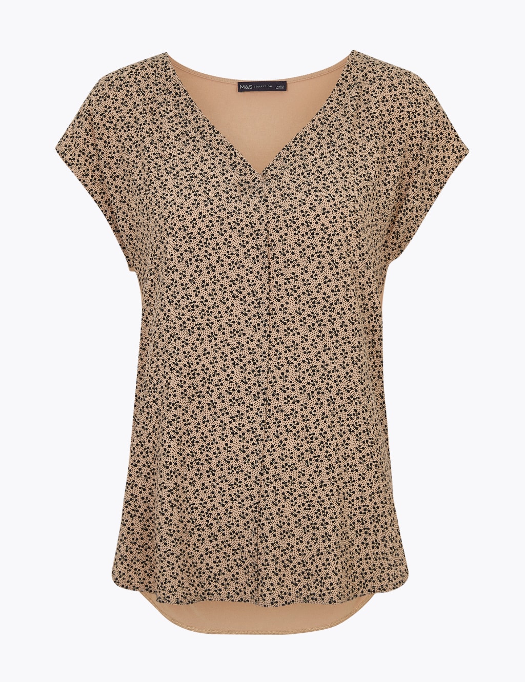 Printed V-Neck Longline Short Sleeve Top 2 of 4