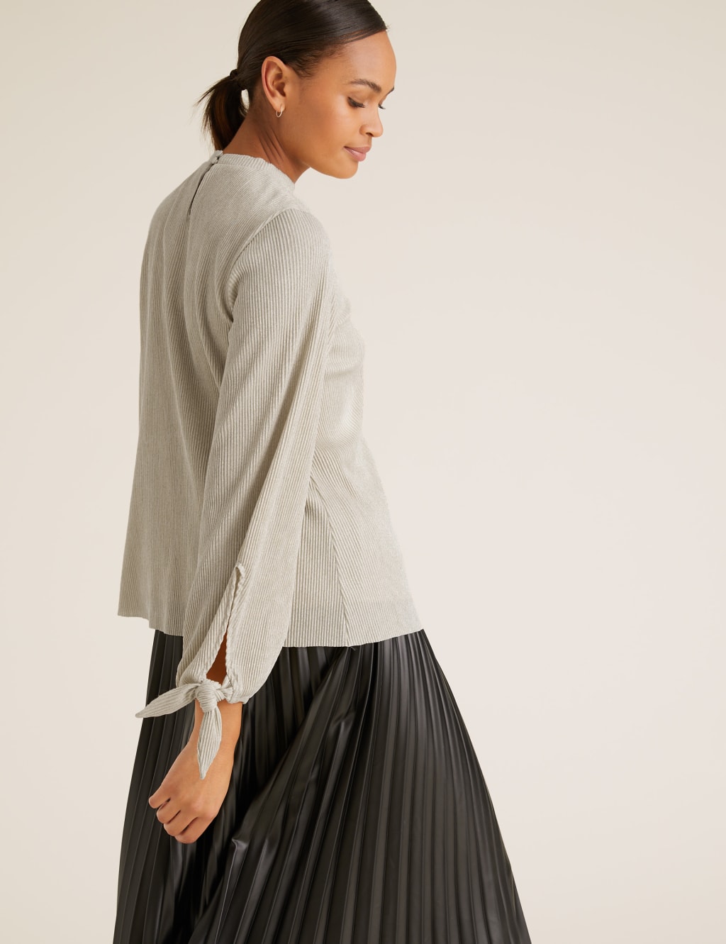 Plisse High Neck Long Sleeve Top 5 of 5