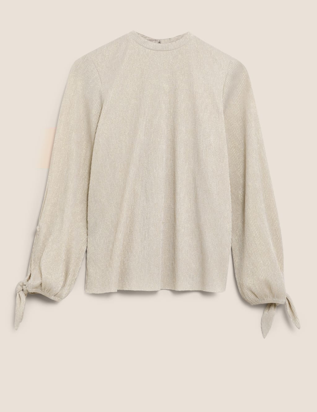 Plisse High Neck Long Sleeve Top 2 of 5
