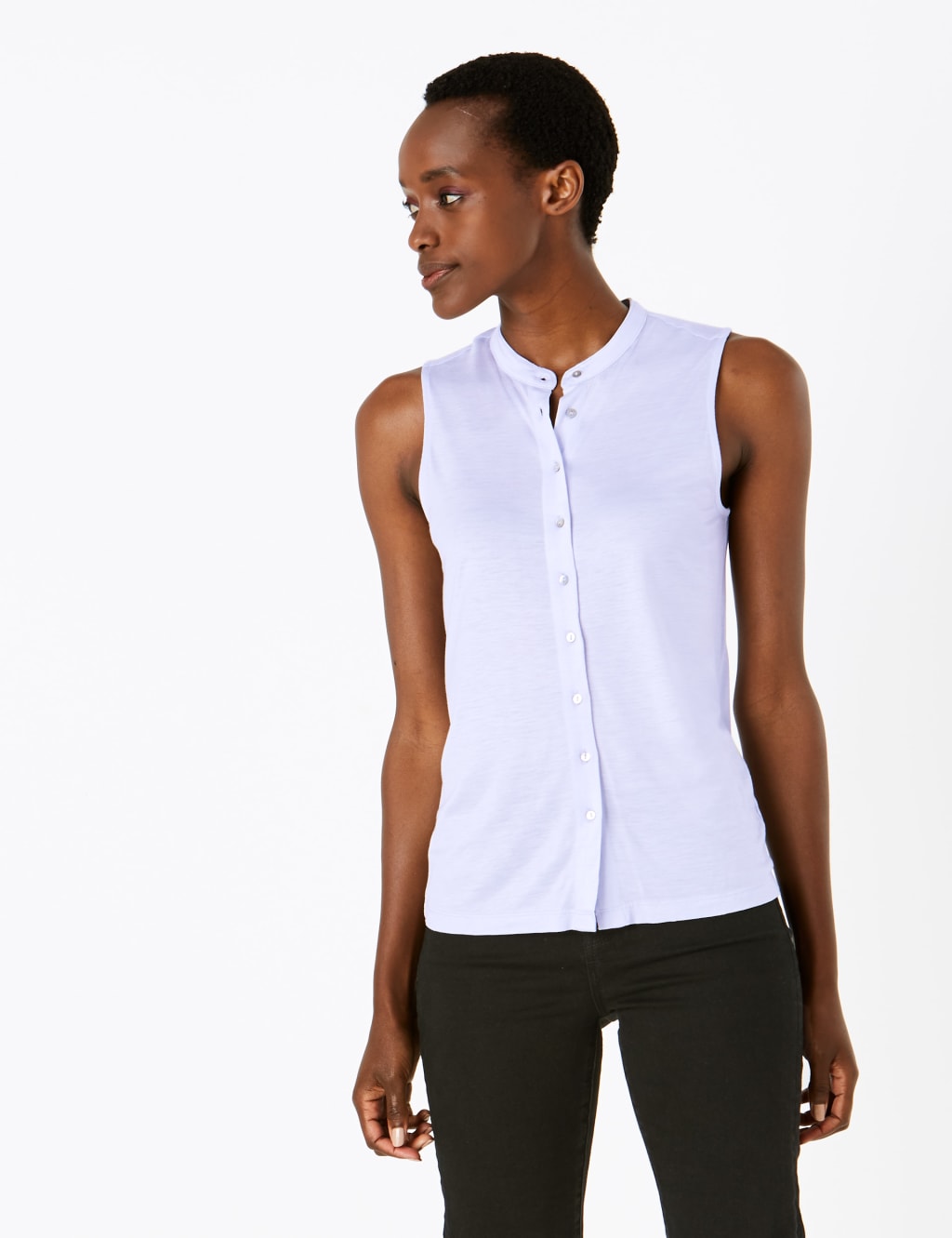 Jersey Longline Sleeveless Shirt 1 of 4