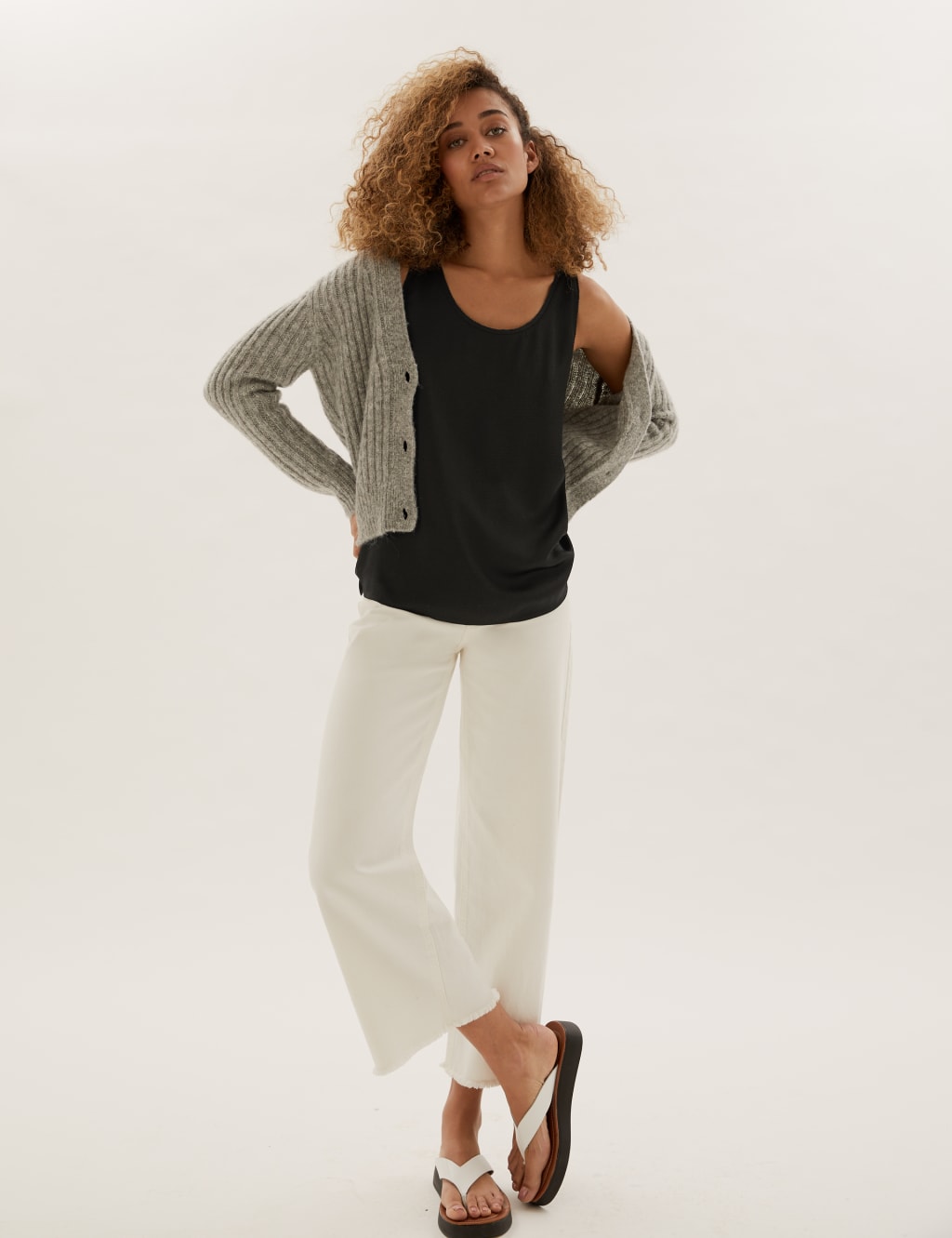 Jersey Crew Neck Relaxed Sleeveless Top 1 of 6