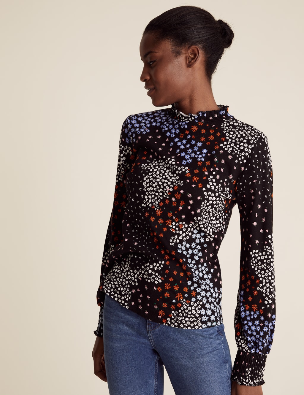 Pure Cotton Floral Regular Fit Top 3 of 4