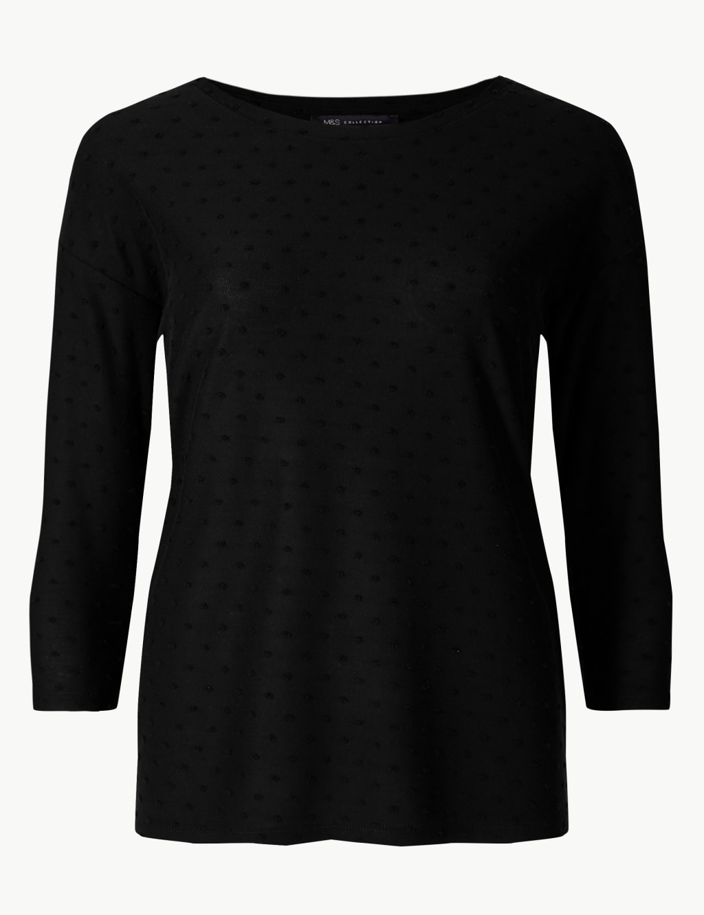 Textured Round Neck 3/4 Sleeve Top 2 of 4