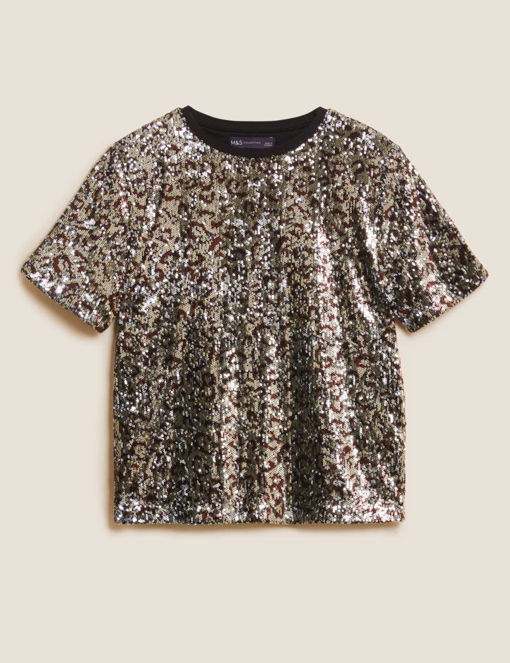 Sequin leopard print top hot sale
