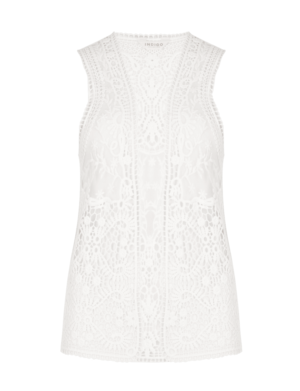 Cotton Rich Crochet Cover Up Cardigan Indigo Collection M S
