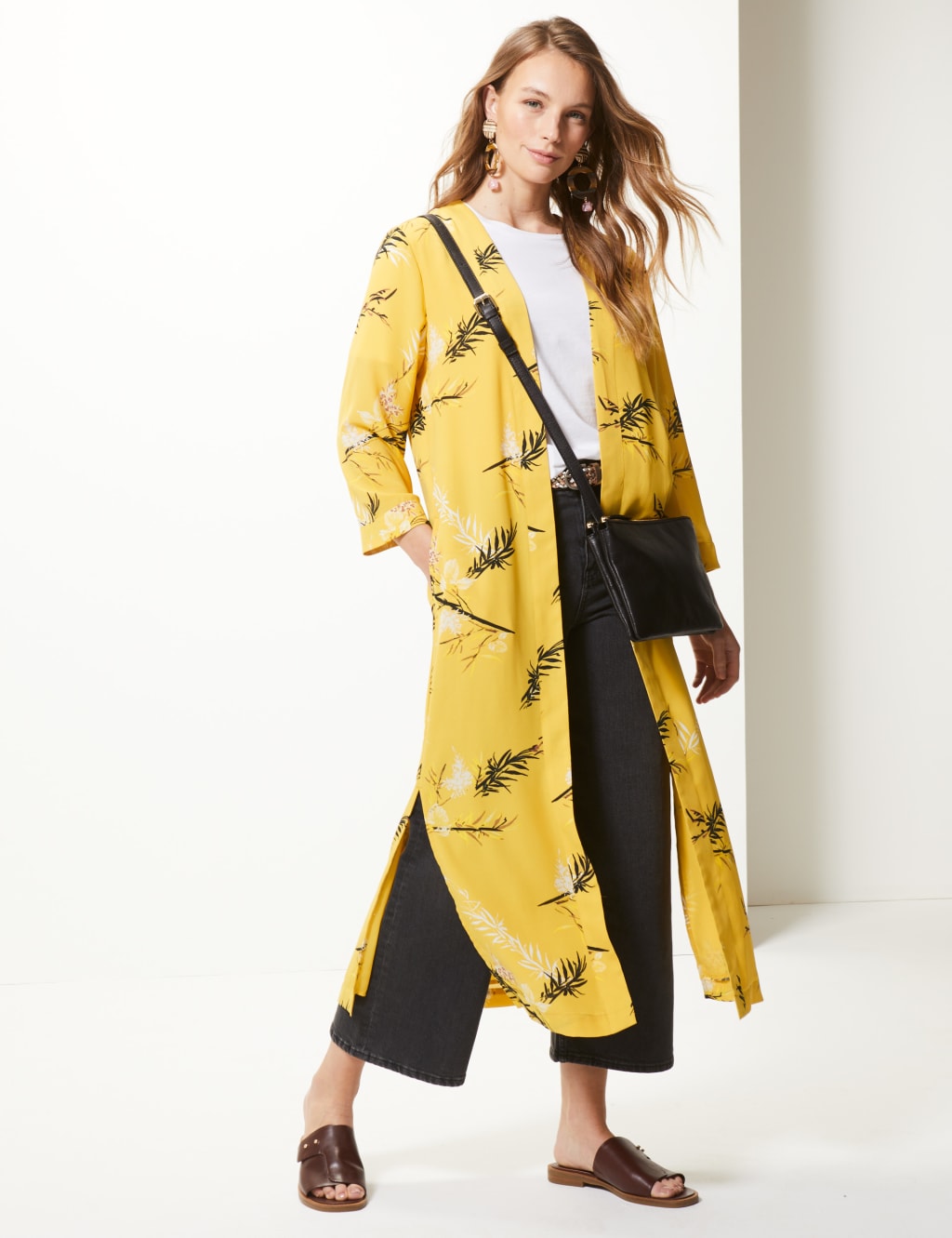 Printed 3/4 Sleeve Kimono 3 of 4
