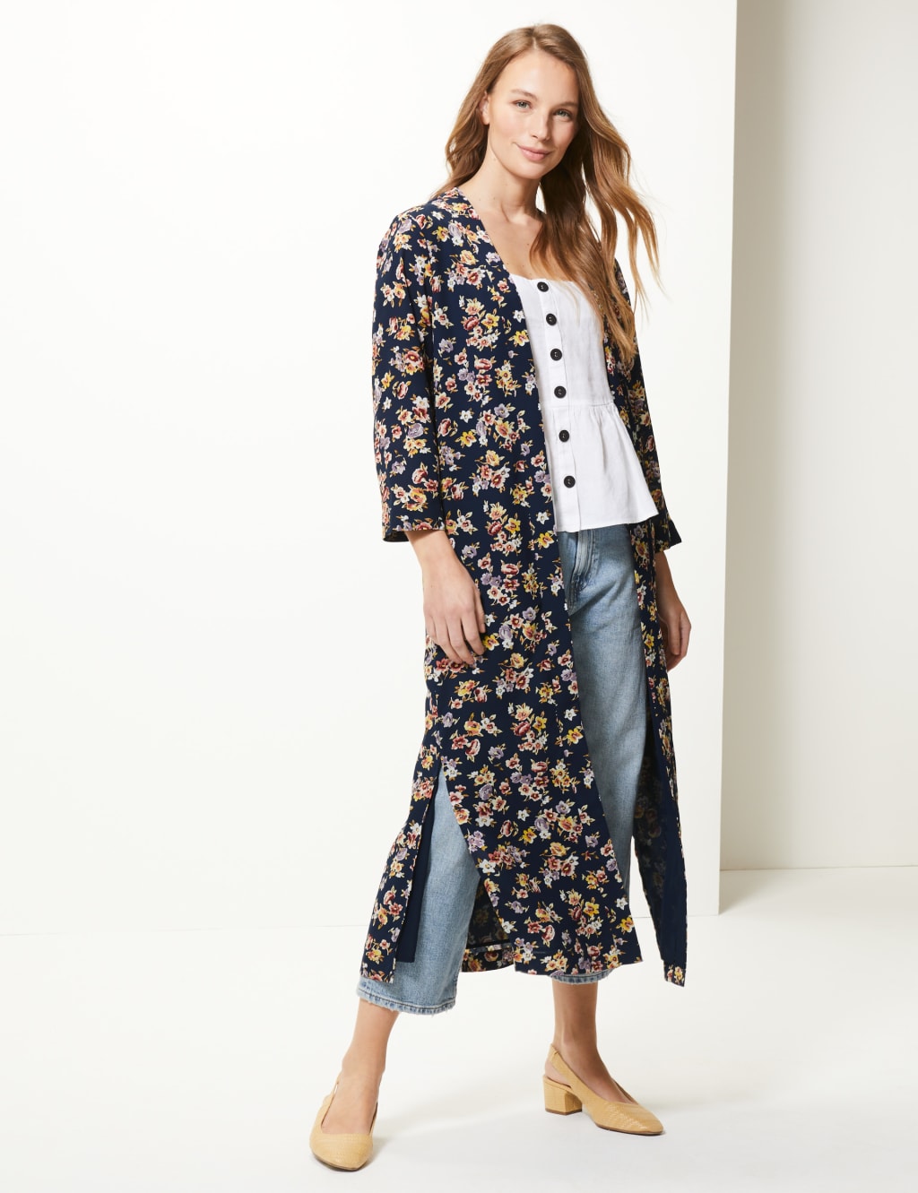 Printed Long Sleeve Kimono 3 of 4