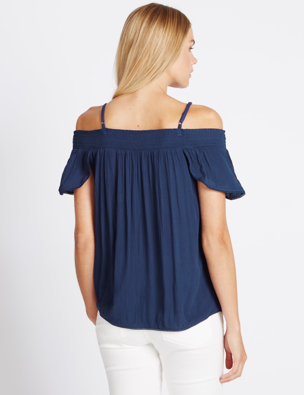 Embroidered Cold Shoulder Bardot Blouse 3 of 3