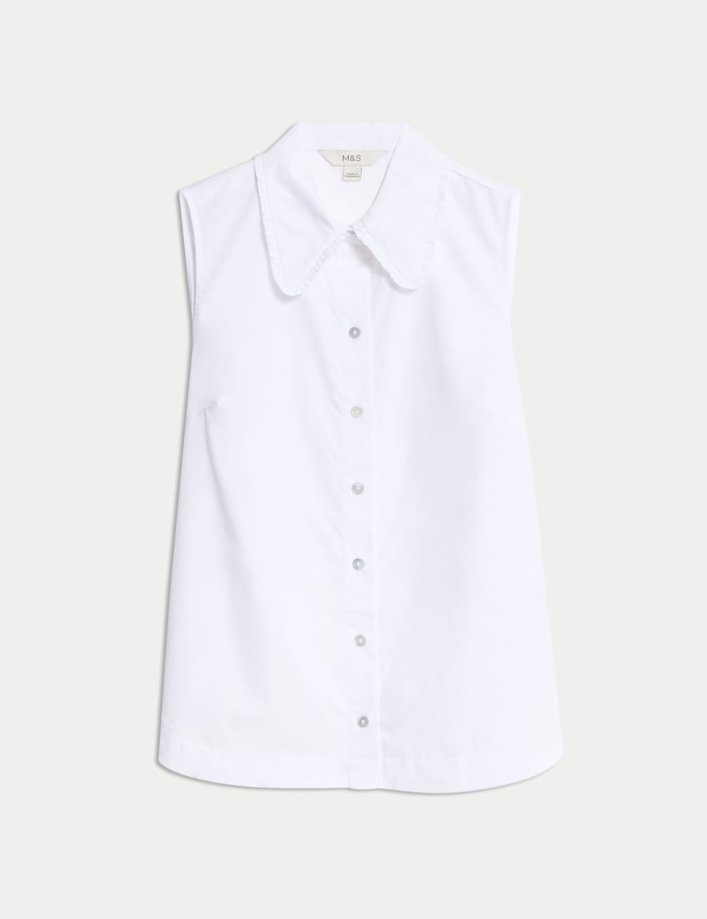 Pure Cotton Frill Detail Collared Shirt 2 of 6