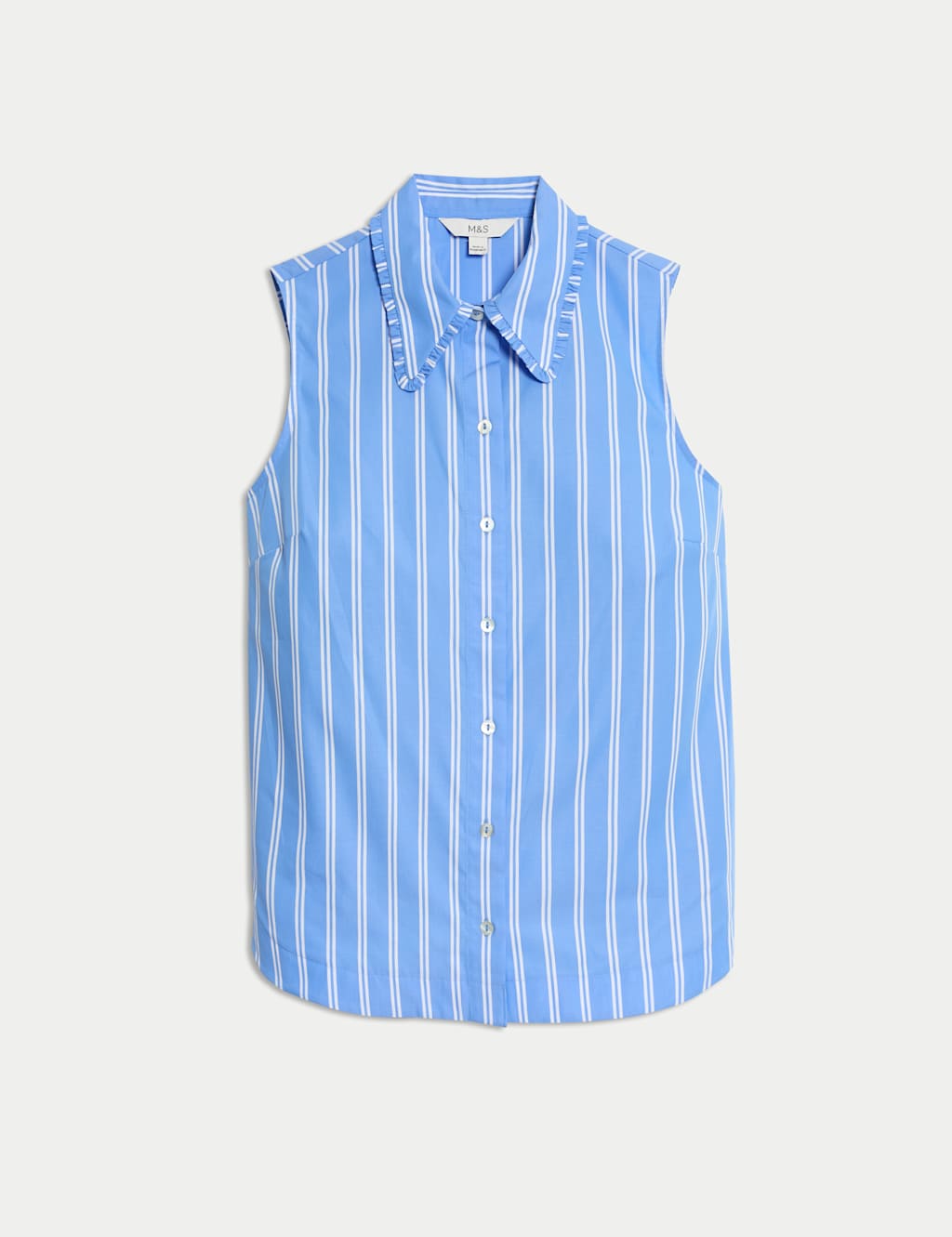 Striped Frill Detail Collared Shirt 2 of 6