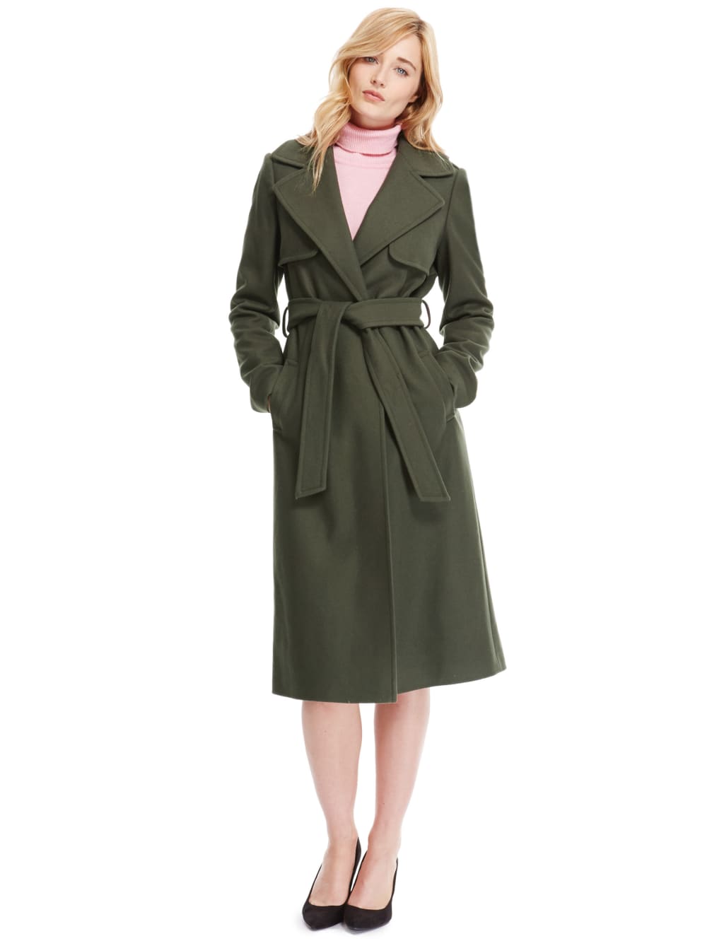 Wool blend military coat online