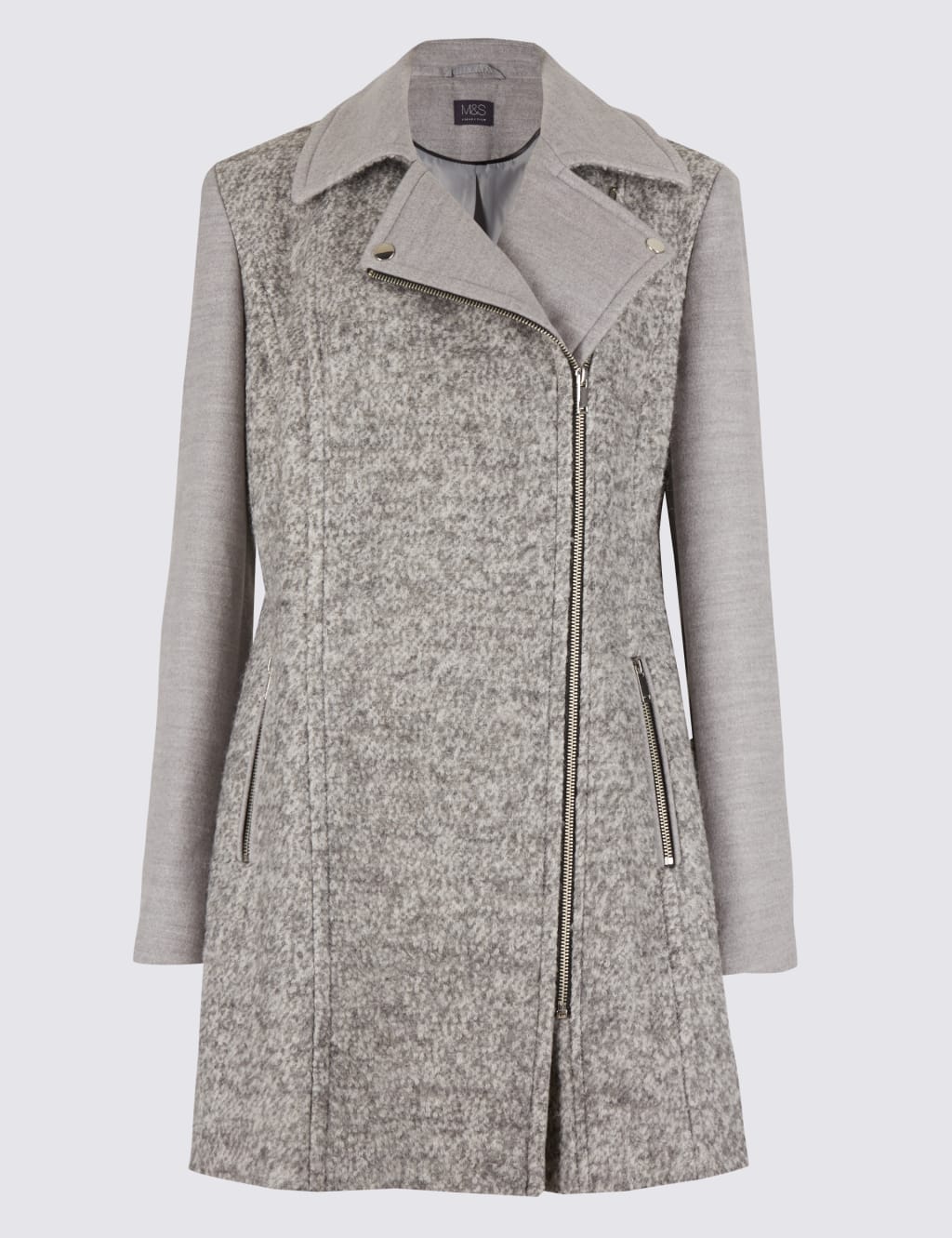 PETITE Wool Blend Boucle Coat M S Collection M S