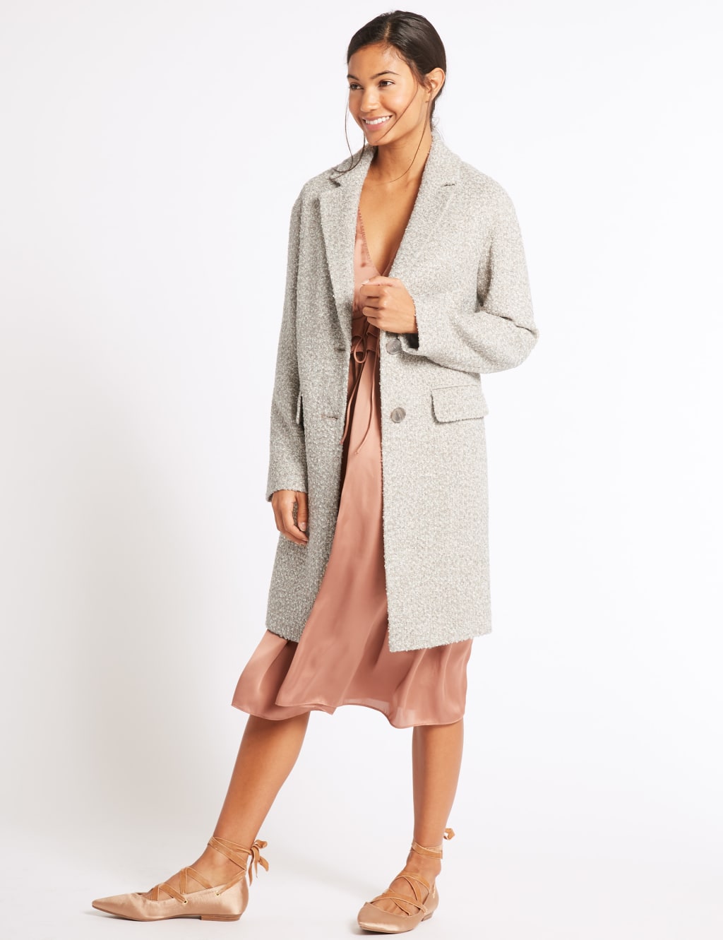 M&s boucle coat outlet