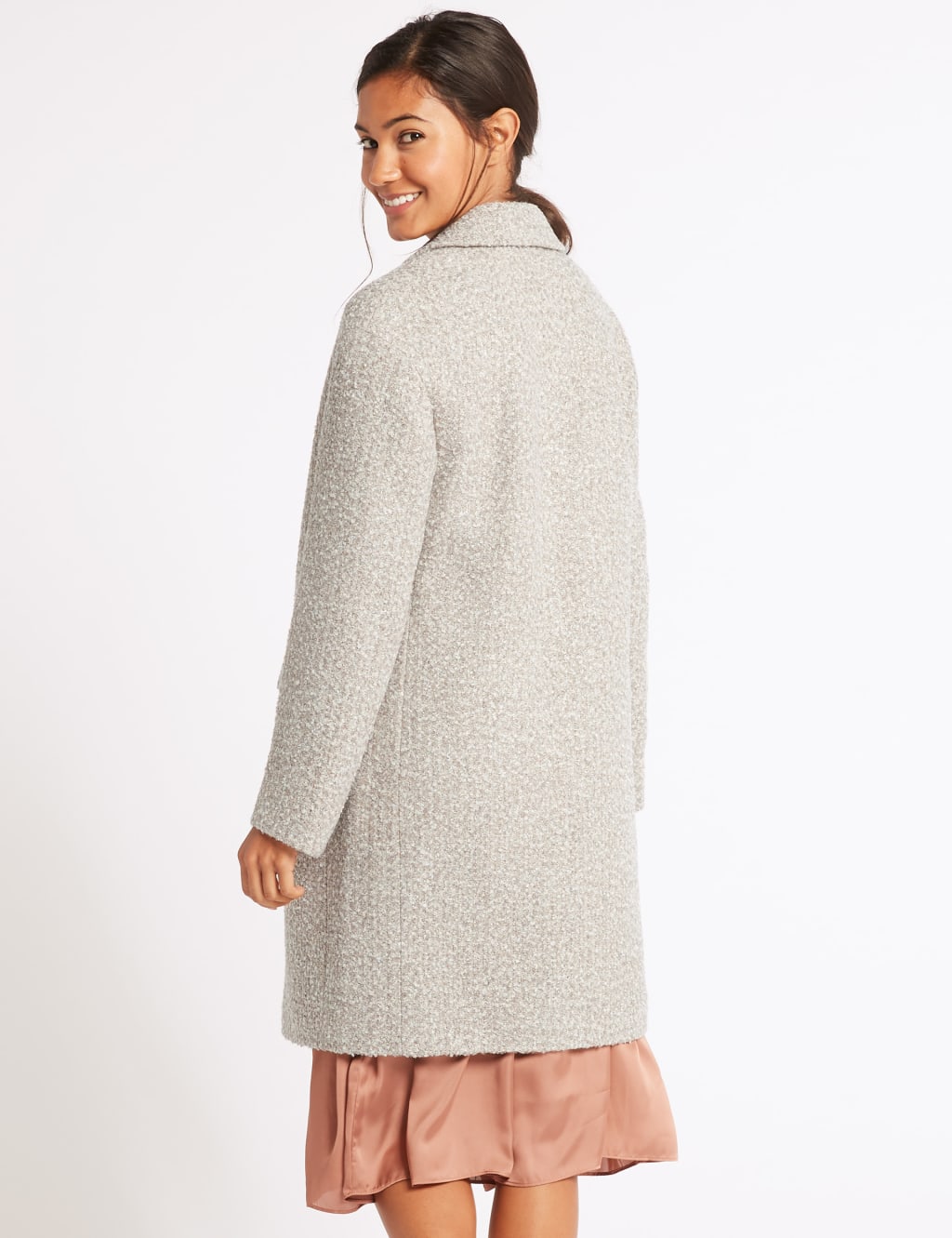 Boucle Textured Coat M S Collection M S