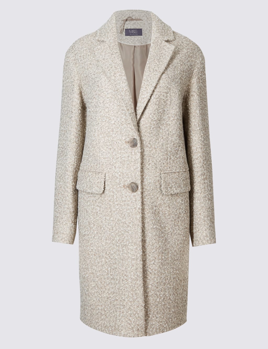 Boucle Textured Coat M S Collection M S