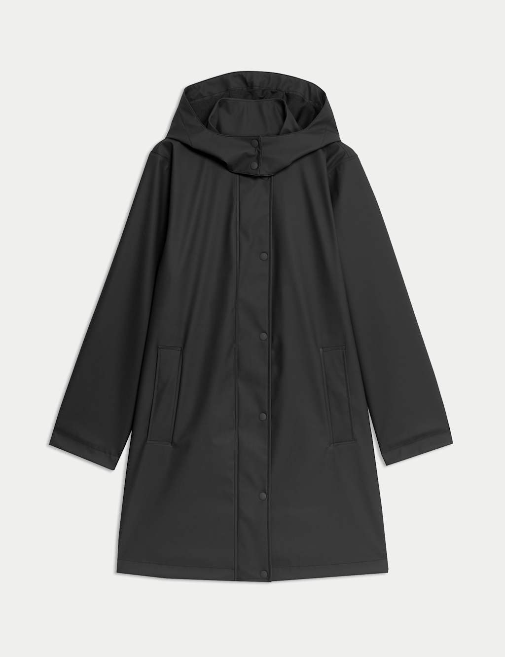 Rubber Funnel Neck Rain Parka Coat 2 of 8