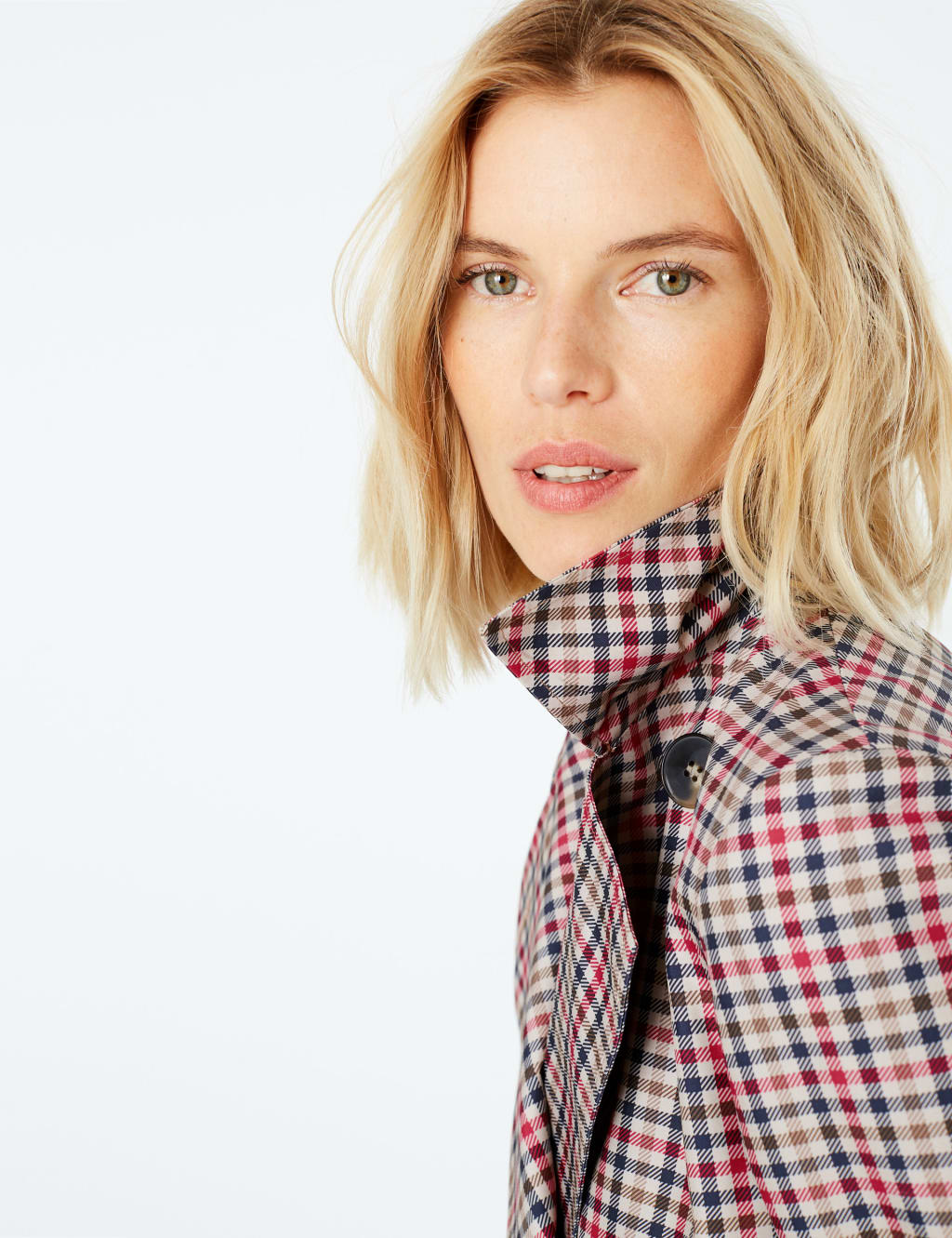 Checked Double Breasted Trench Coat 8 of 11