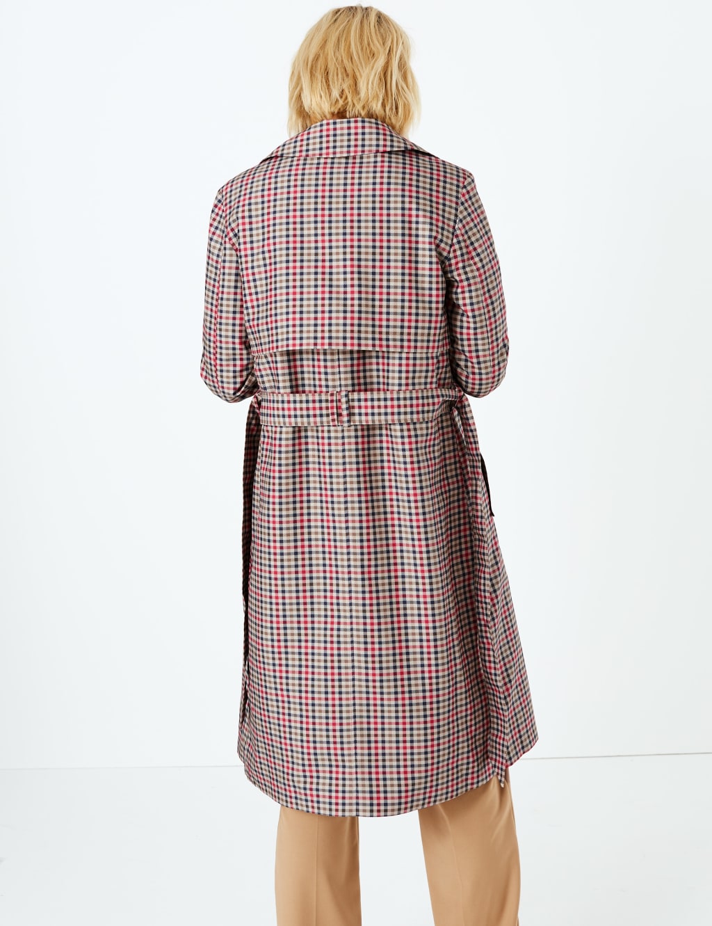 Checked Double Breasted Trench Coat 11 of 11