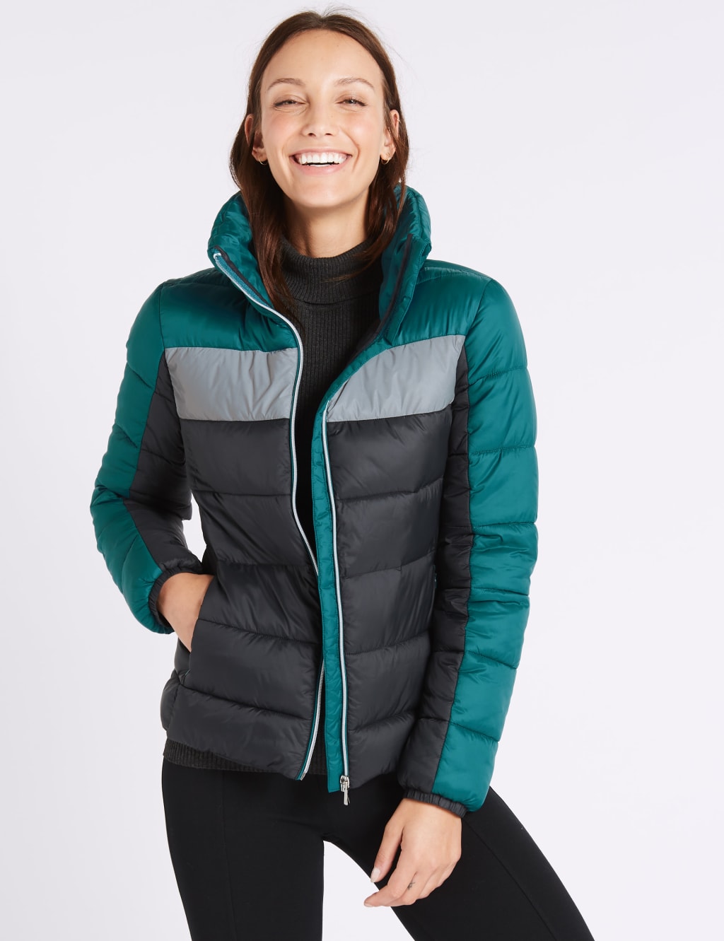 Padded Jacket with Concealed Hood M S Collection M S