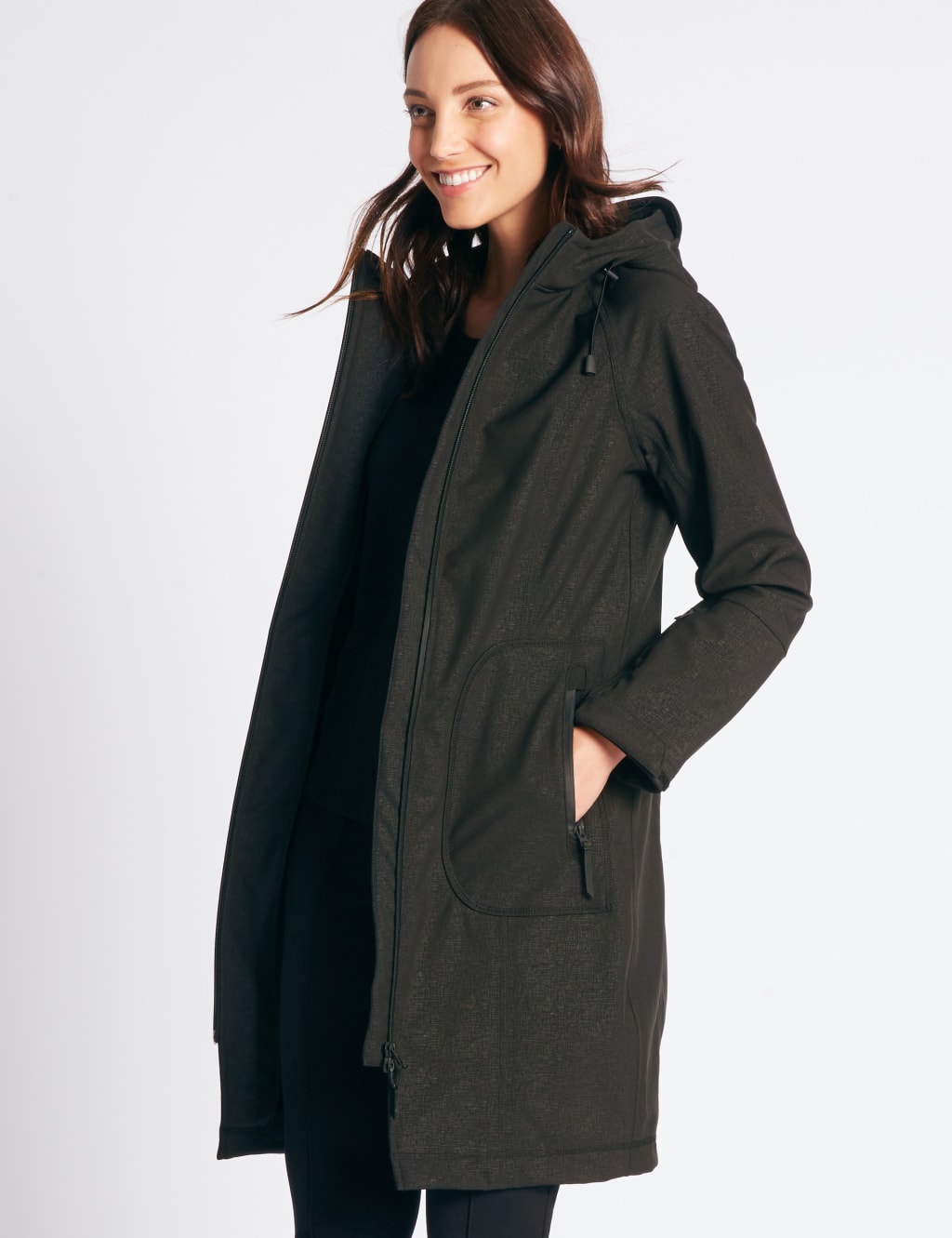 M&s collection funnel neck coat top