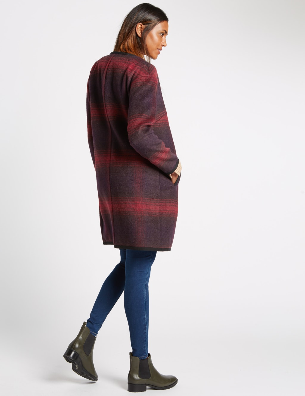 Checked Blanket Coat M S Collection M S
