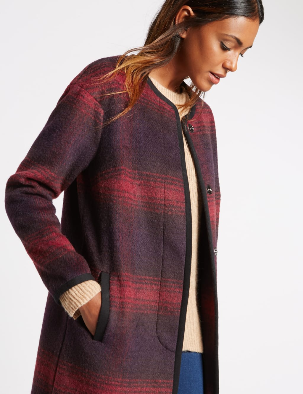 Plaid blanket coat shop