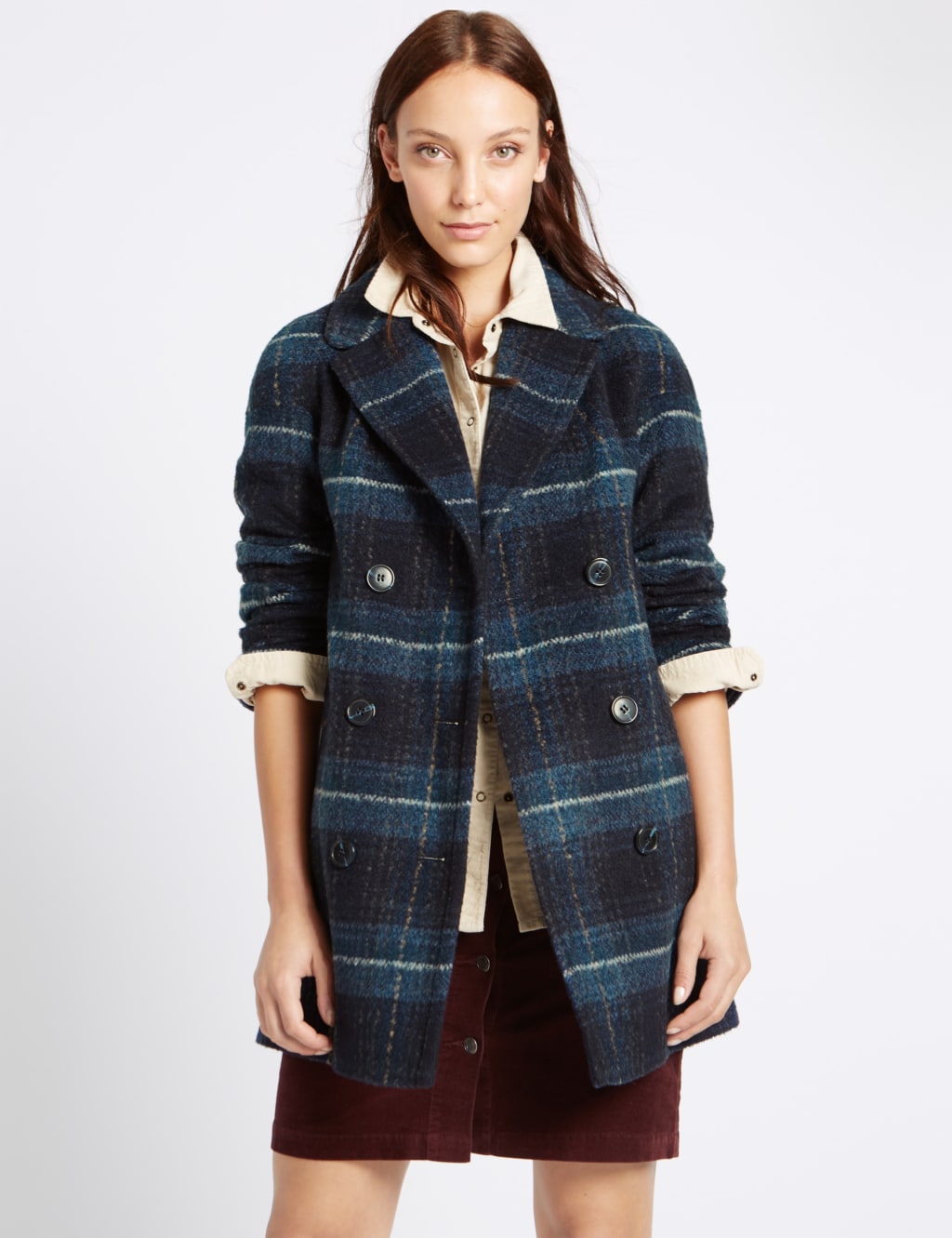 Checked Double Breasted Coat 1 of 4