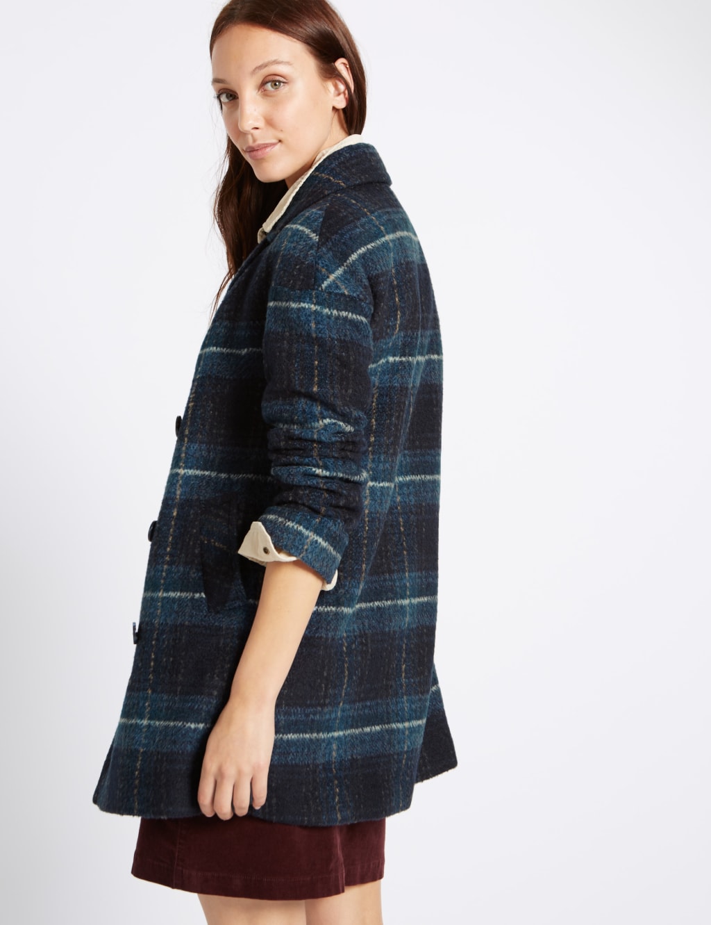 Checked Double Breasted Coat 3 of 4