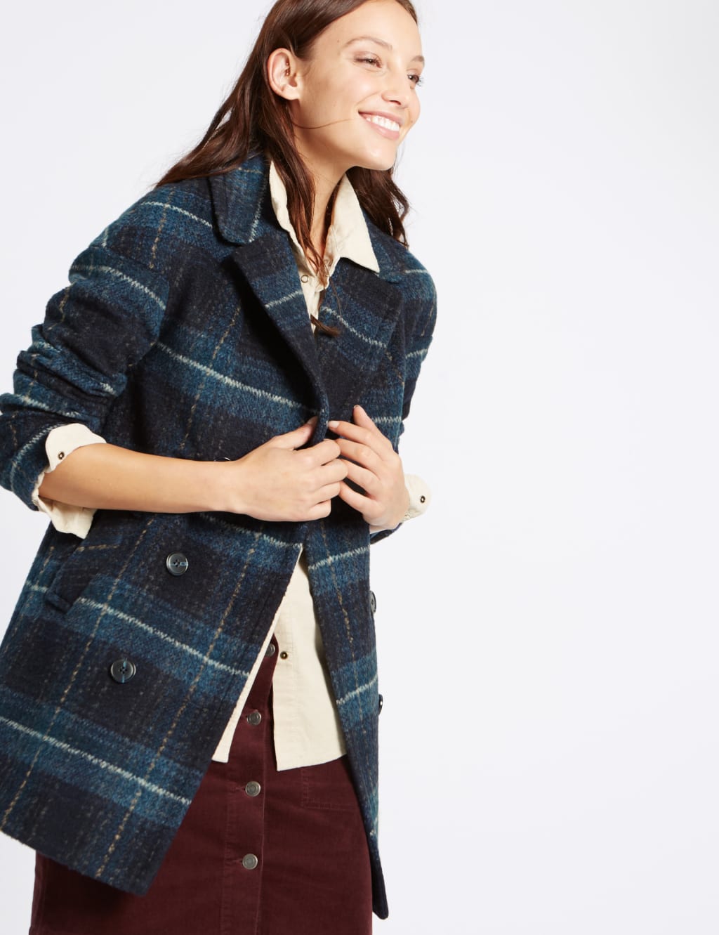 Checked Double Breasted Coat 4 of 4