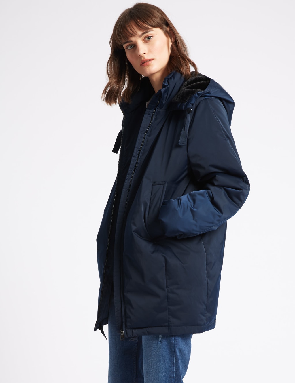 Faux Fur Hooded Padded Jacket 1 of 5