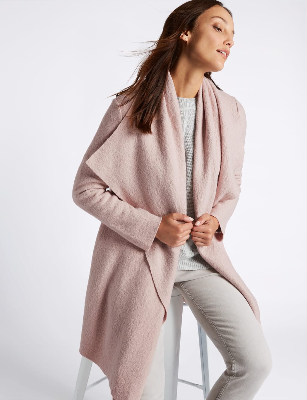 Womens waterfall coat top
