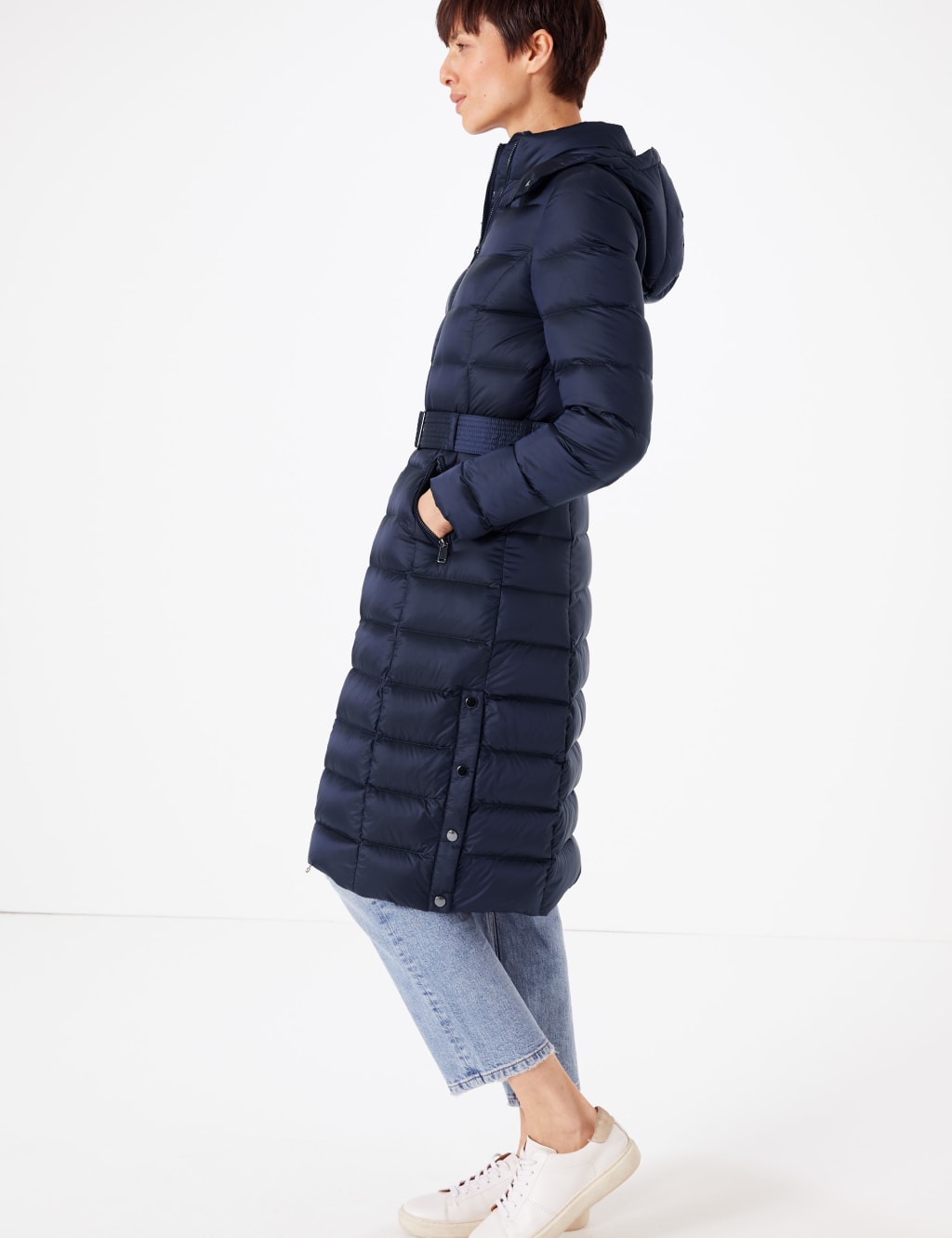 Feather Down Belted Coat M S Collection M S
