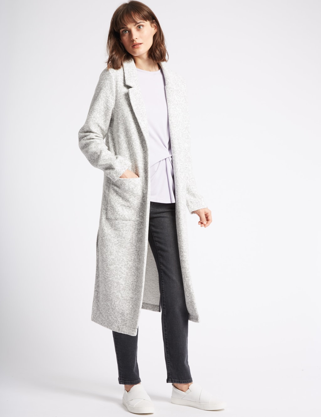 Cotton Blend Open Front Duster Coat Limited Edition M S