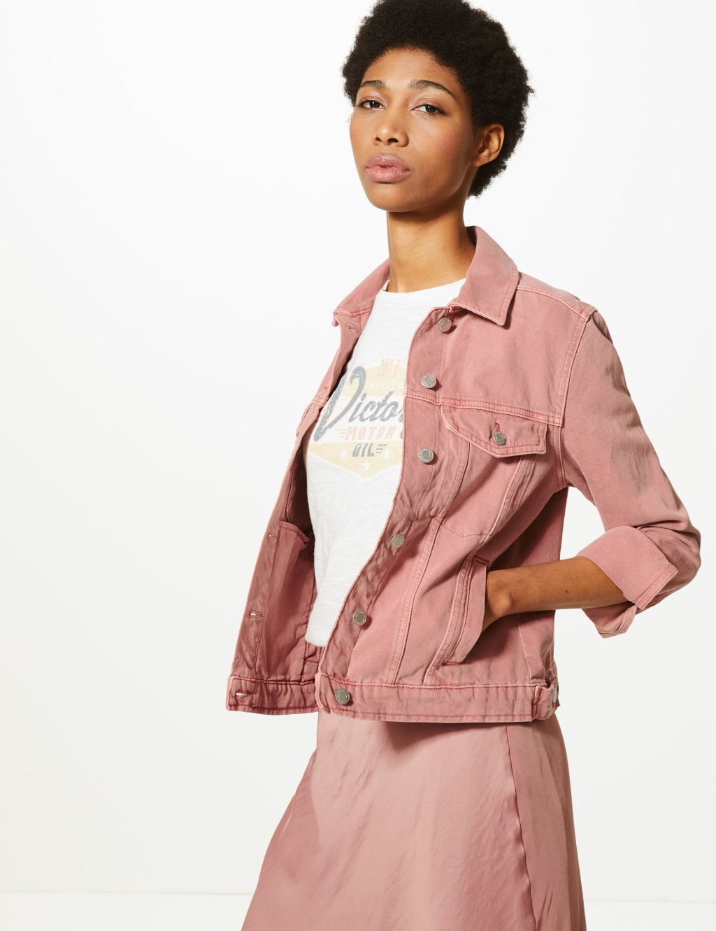 Dusky pink short jacket clearance