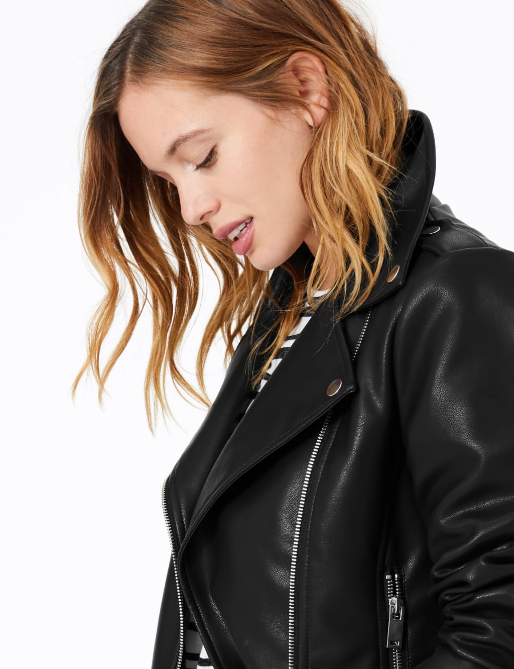 PETITE Zip Detail Biker Jacket 3 of 4