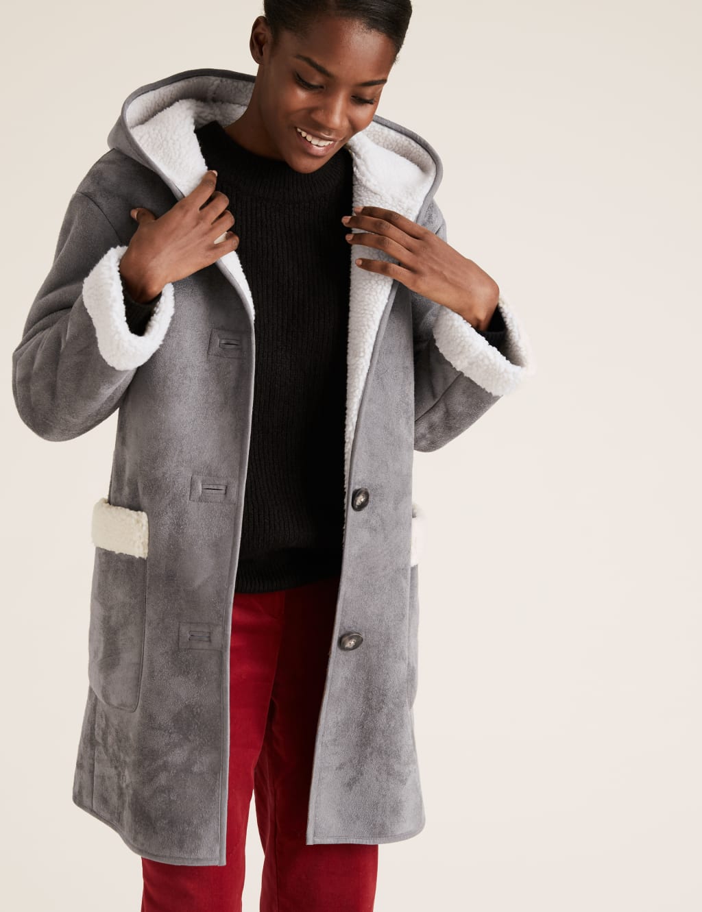 Faux sheepskin coat outlet