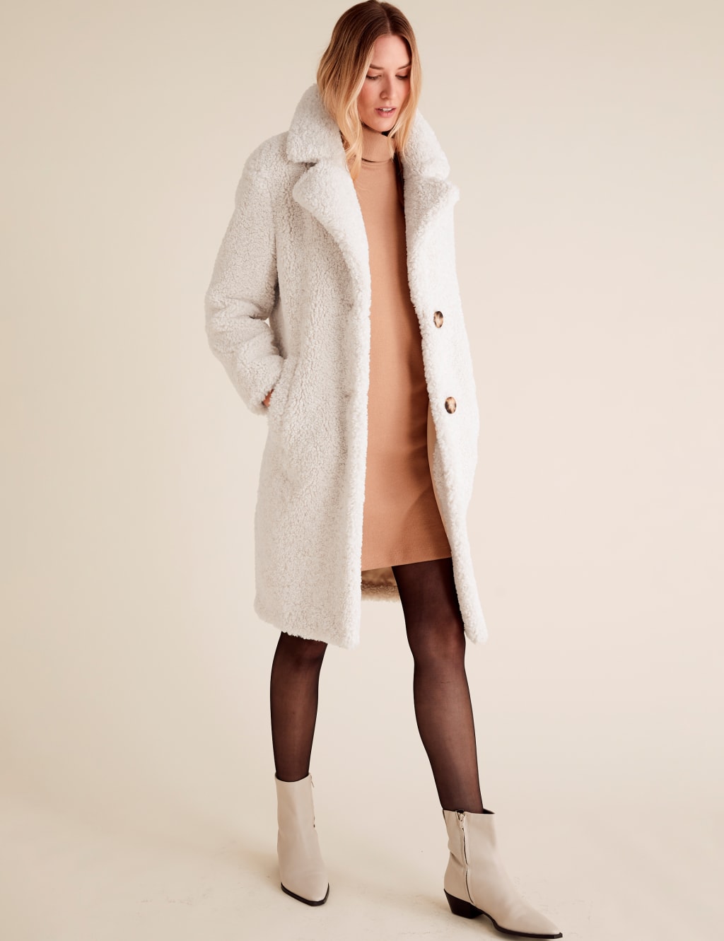 Teddy Longline Coat M S Collection M S