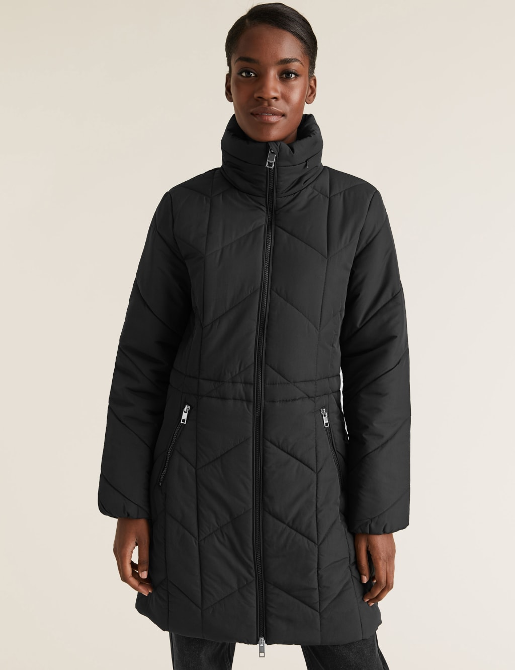 Thermowarmth Quilted Puffer Coat M S Collection M S