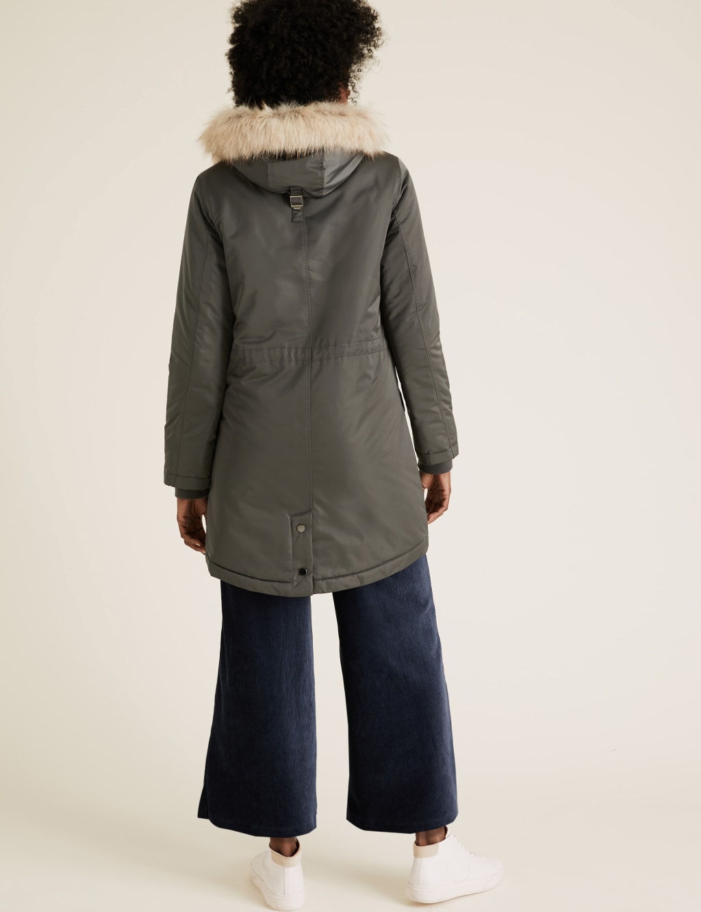 Satin Look Waisted Parka Coat 6 of 7