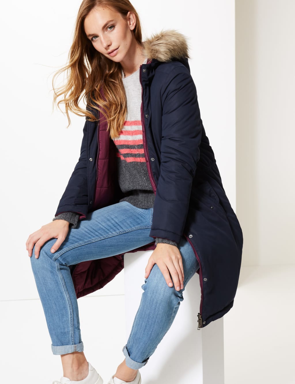 M&s reversible coat top