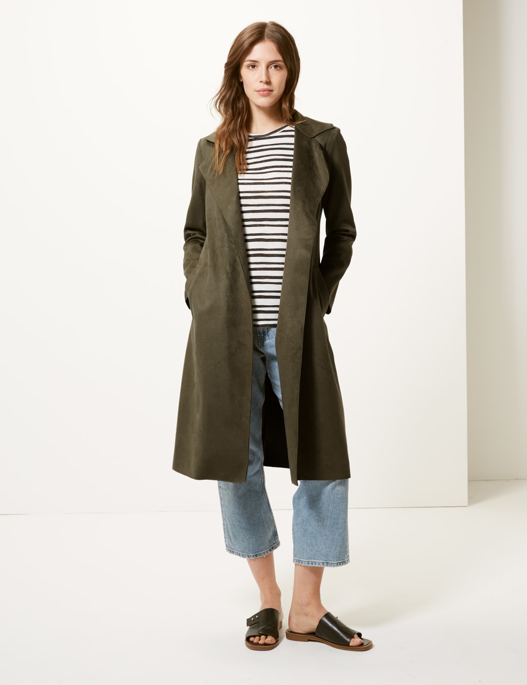 Open Front Longline Coat M S Collection M S