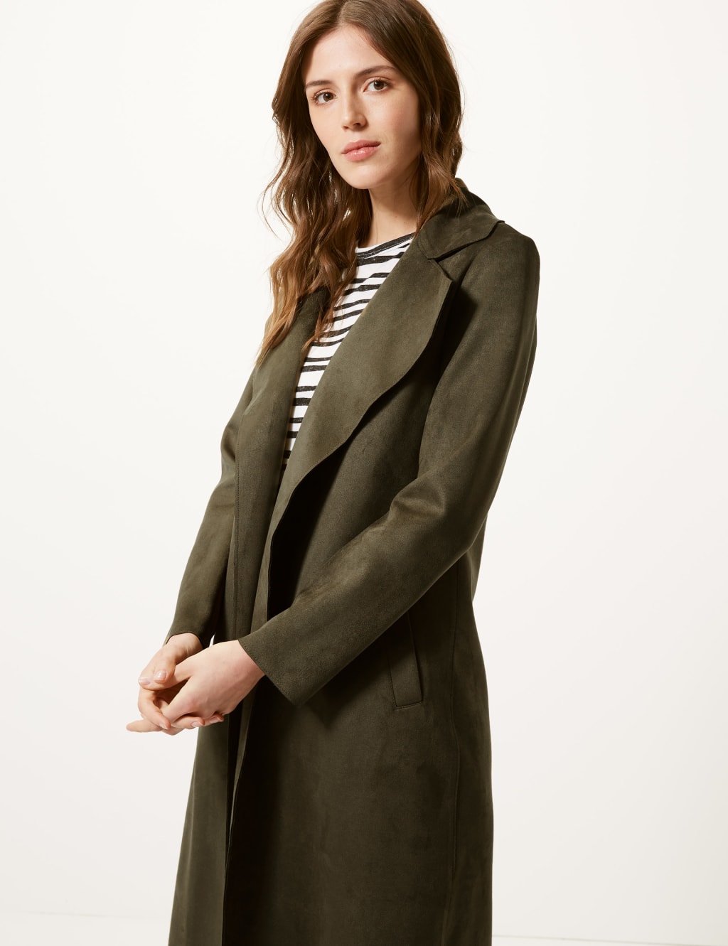 Lightweight textured open front coat hot sale