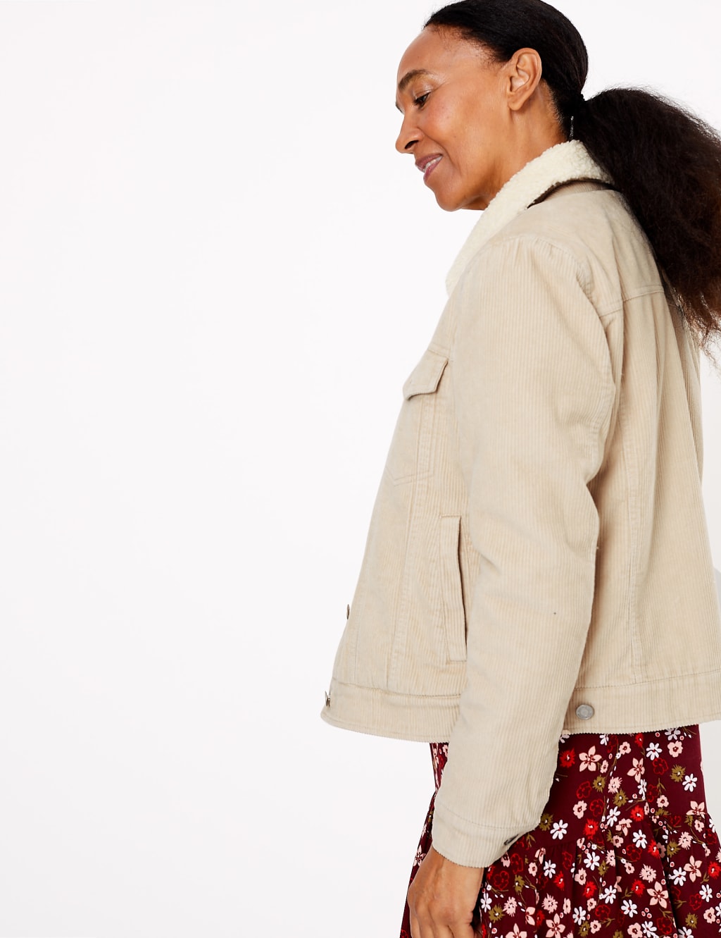 Borg Lined Short Jacket M S Collection M S