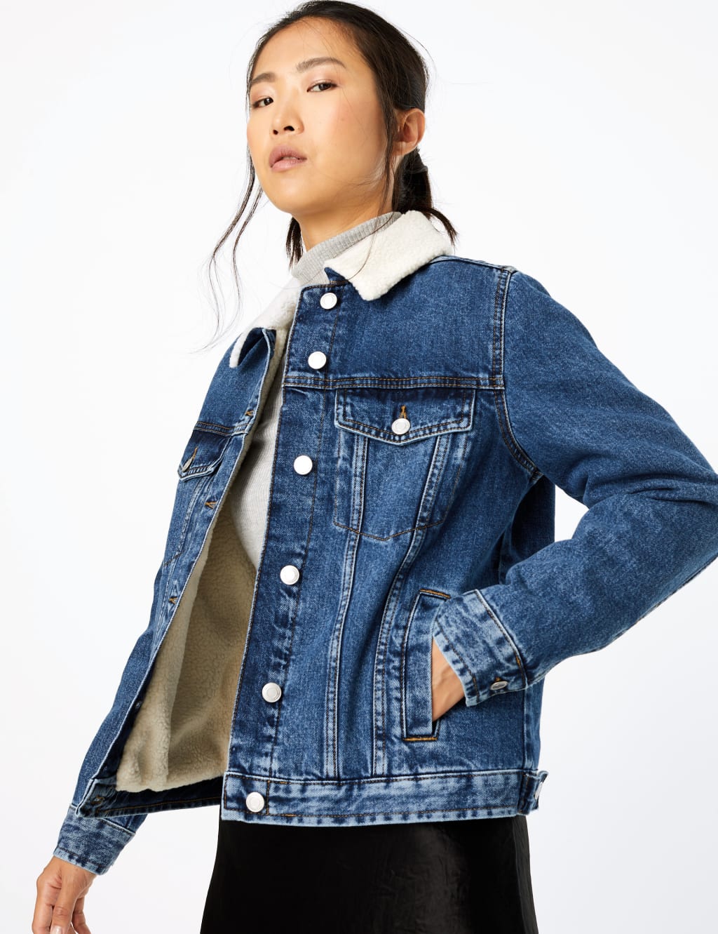 Denim Borg Lined Jacket 1 of 5