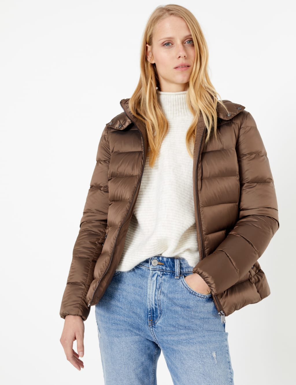 Down Feather Padded Jacket M S Collection M S