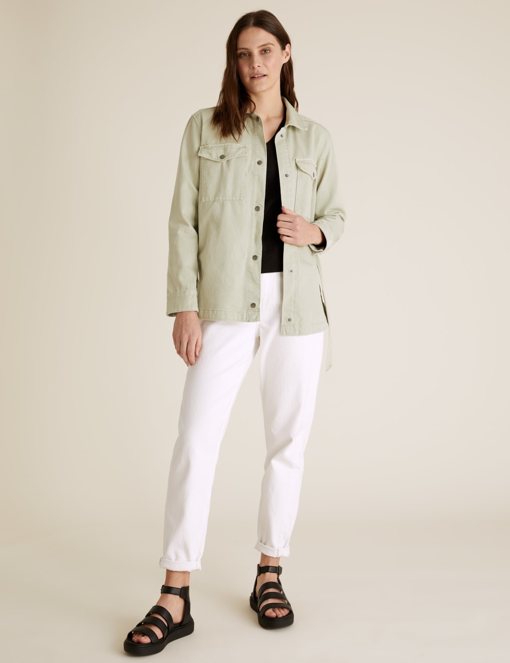 Denim Belted Utility Jacket 6 of 7