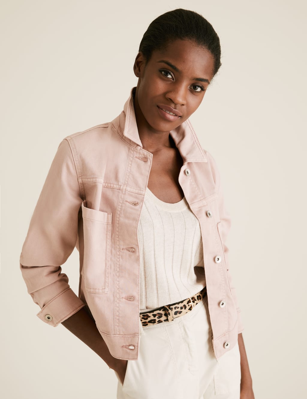 Denim Cropped Jacket 4 of 6