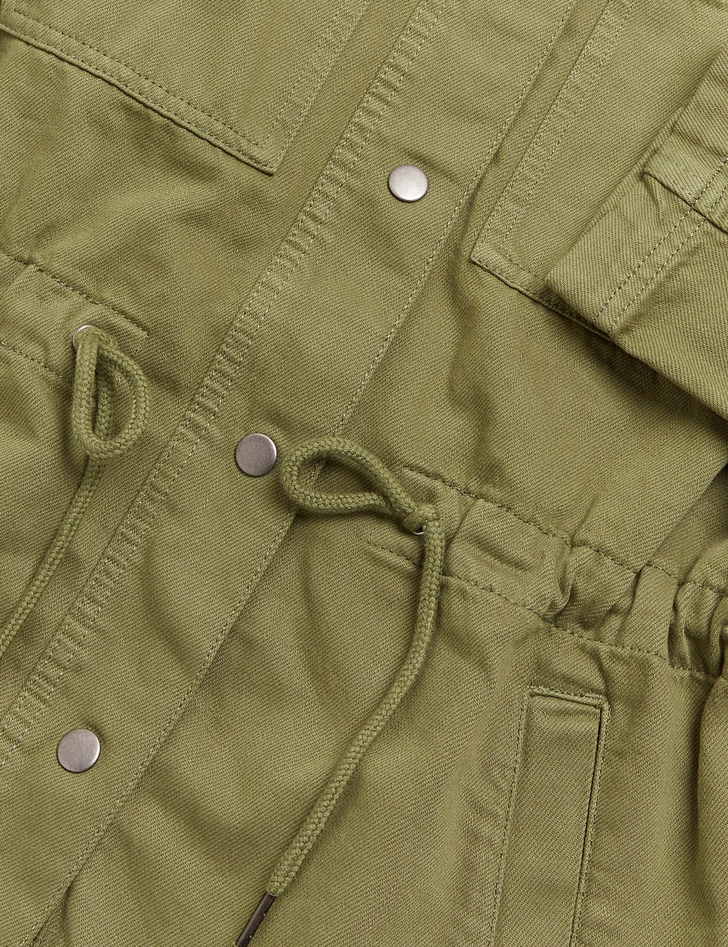 Denim Waisted Collarless Jacket 7 of 7