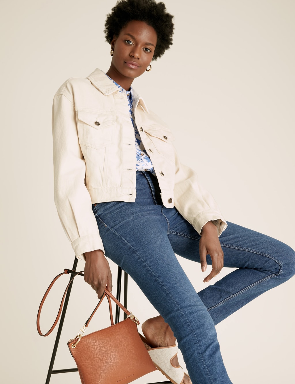 Denim Cropped Jacket 1 of 6