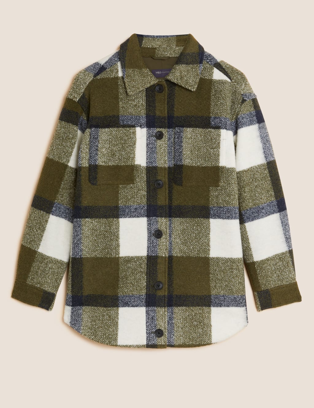 Checked Collared Relaxed Shacket 2 of 7